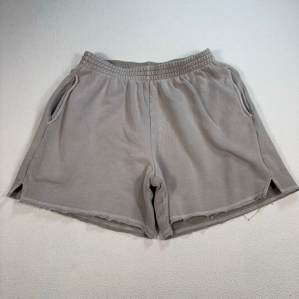 John Elliott 5" Fleece Shorts‎ Men M/2 Gray Cotton Terry Drawstring Sweat Lounge